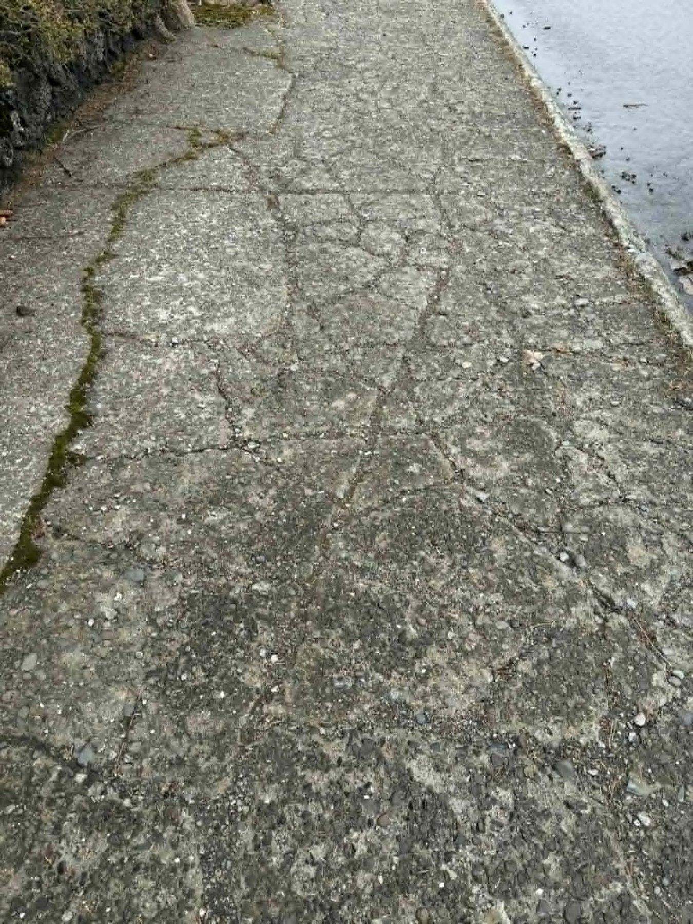 Sprungin gangstétt í Breiðholti.